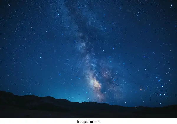 Amazing view of the night sky full of stars and a bright milky way