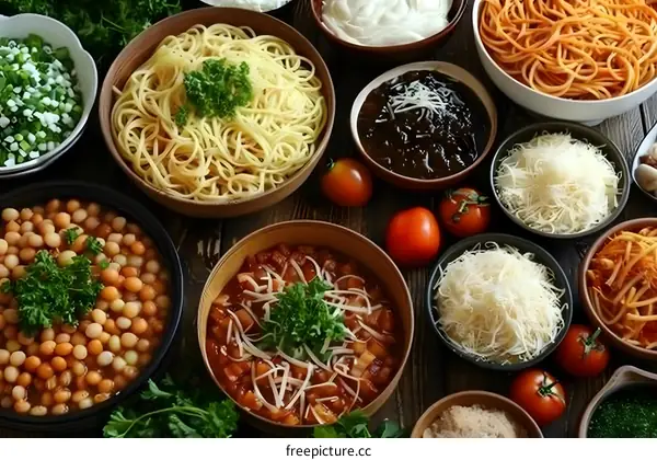 Italian Food Dish with Pasta, Sauce and Cheese