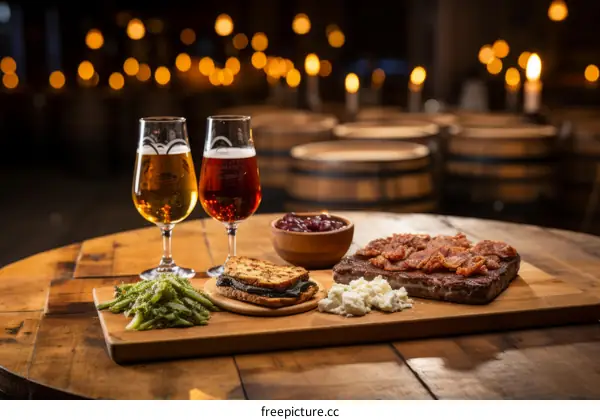 Craft beer and charcuterie board