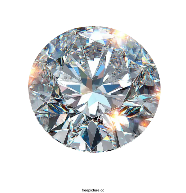 [Transparent Background PNG]Sparkling Round Cut Diamond Illustration
