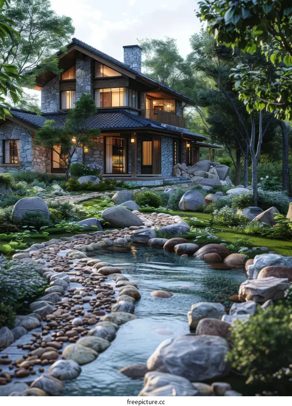 Modern Creekside Villa: Sustainable Luxury Living