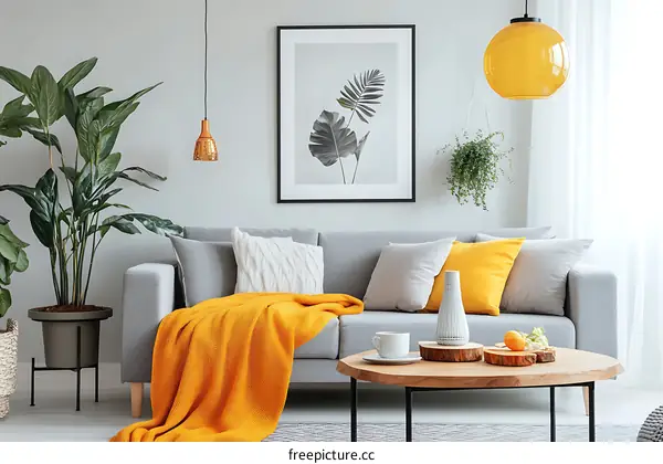 Modern Gray Sofa Living Room Interior Design