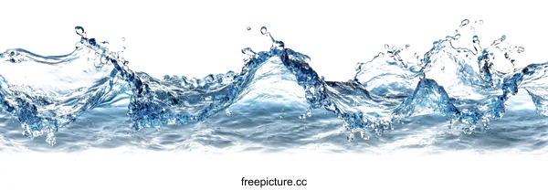 [Transparent Background PNG]Water Splashing Waves in Motion