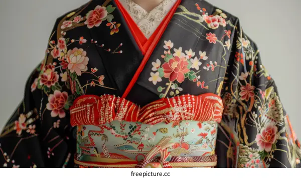 A kimono with a floral pattern