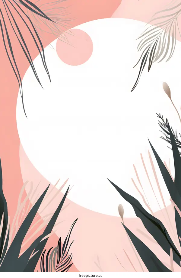 Abstract Floral Background with Pink and Green Tones