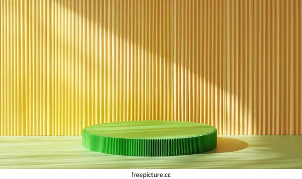 Modern Green Product Display Podium with Soft Pastel Background