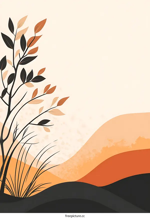 Abstract Minimalist Landscape with Branch