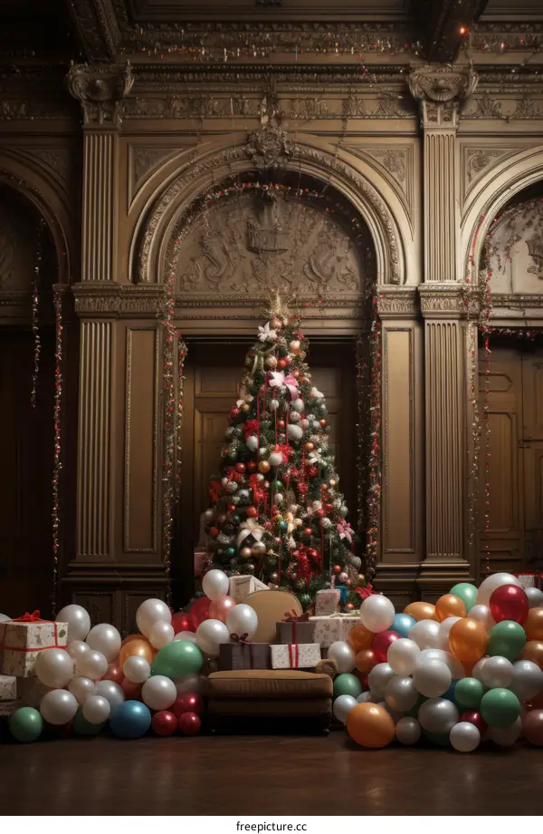Christmas tree in a grand hall