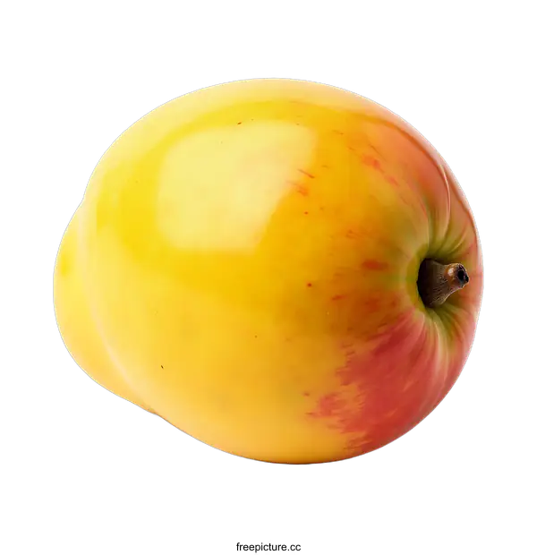 [Transparent Background PNG]Close-up of a Single Yellow and Red Apple
