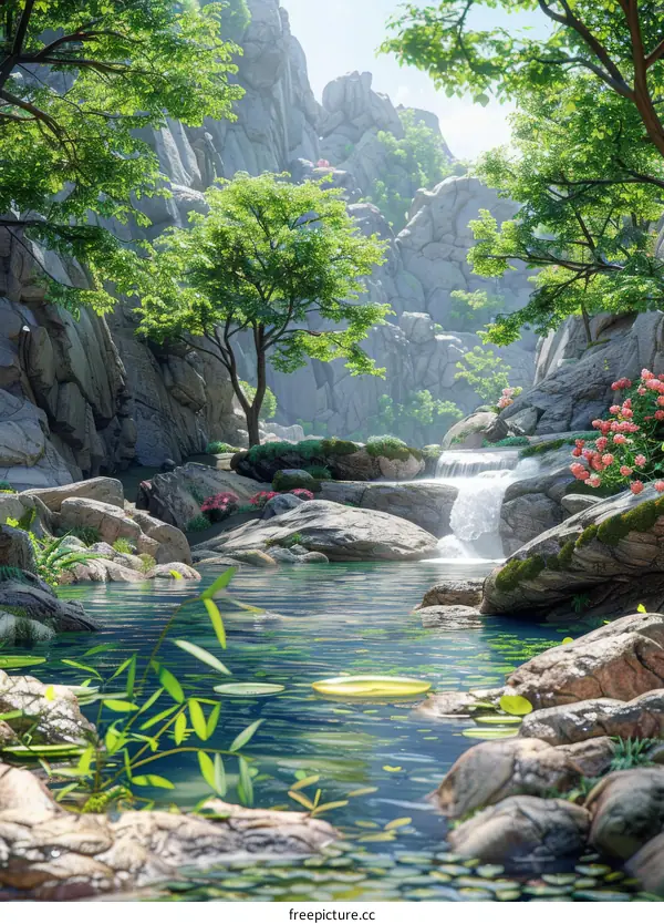 Waterfall in the Rocky Mountains