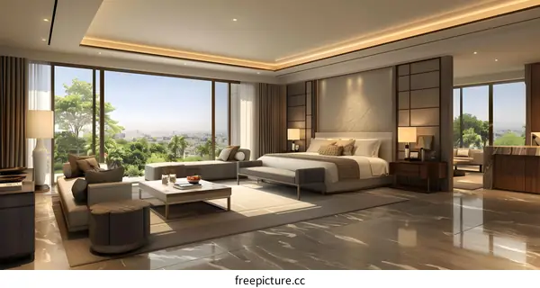 Luxury hotel bedroom suite