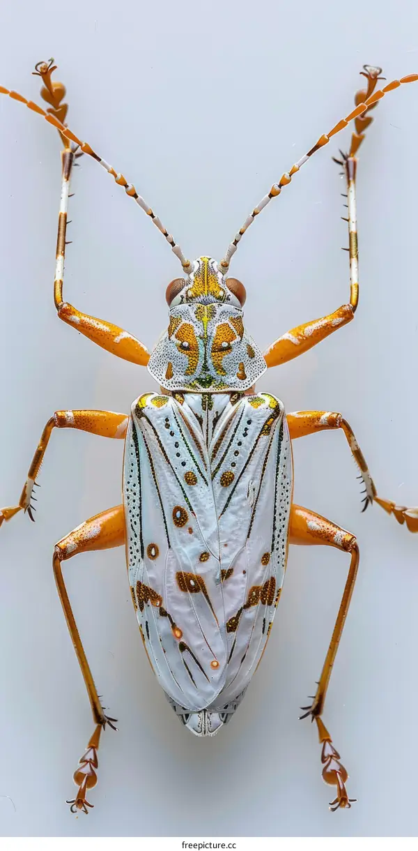 Close-up Photo of a Colorful Beetle on White Background