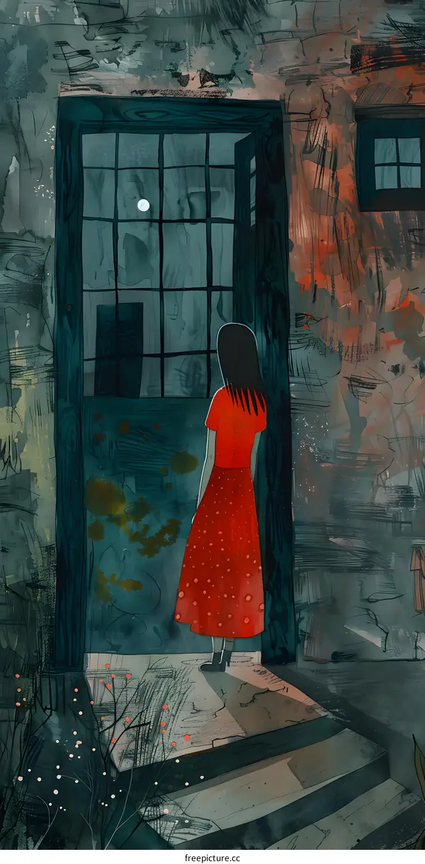 girl looking out the window