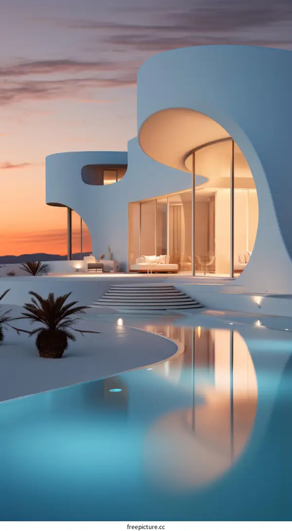 Modern Luxury Villa with Pool and Panoramic Sunset View