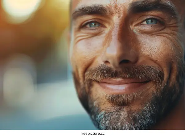 Closeup portrait of a smiling man