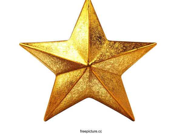[Transparent Background PNG]Golden Star Ornament Isolated on White Background