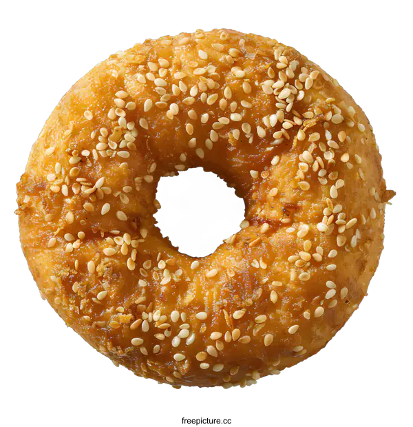 [Transparent Background PNG]Sesame Seed Donut Isolated On White Background