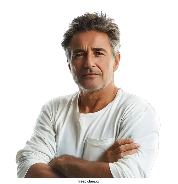 [Transparent Background PNG]Portrait of a man with crossed arms