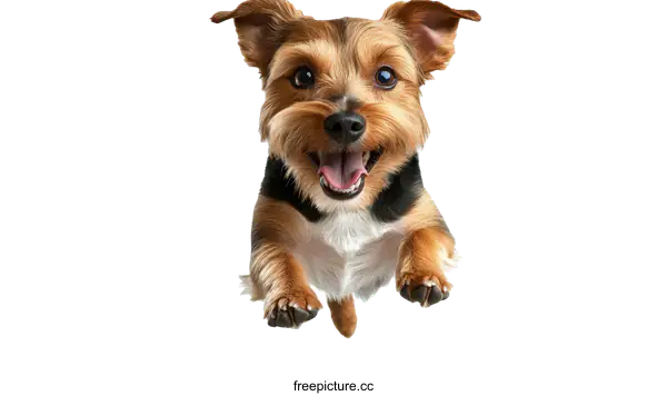 [Transparent Background PNG]Happy Dog Jumping in the Air