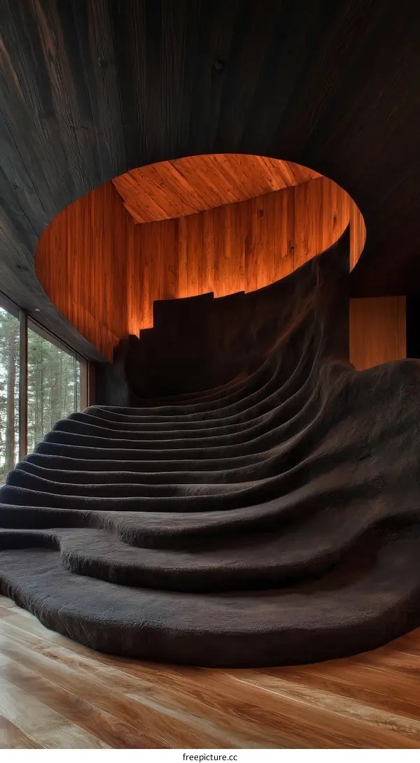 Modern Wooden Spiral Staircase Design