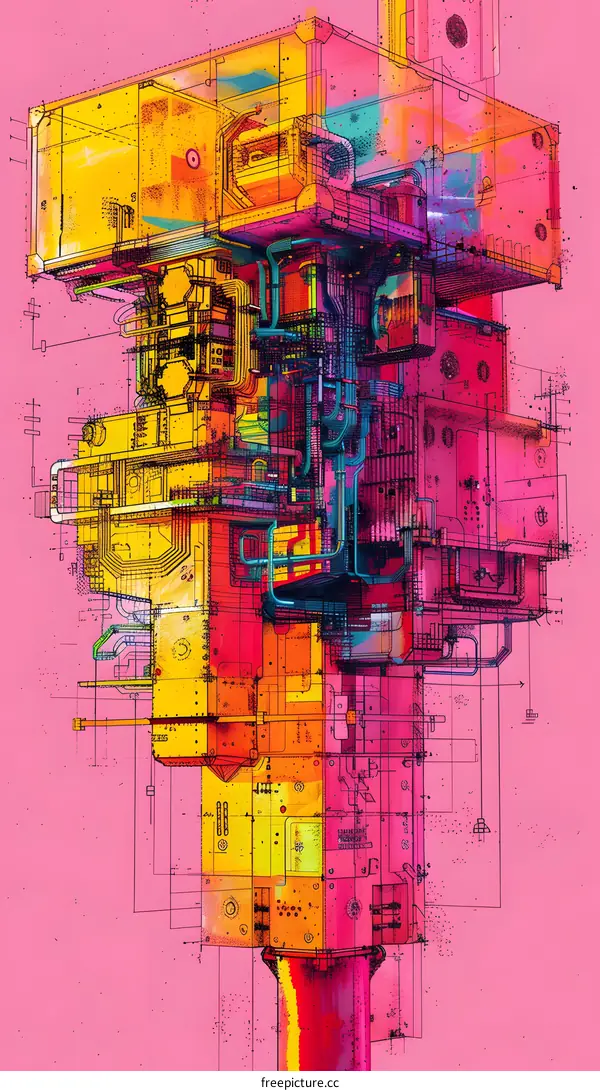 Colorful abstract building illustration
