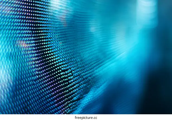 Abstract Light Blue LED Display Pattern