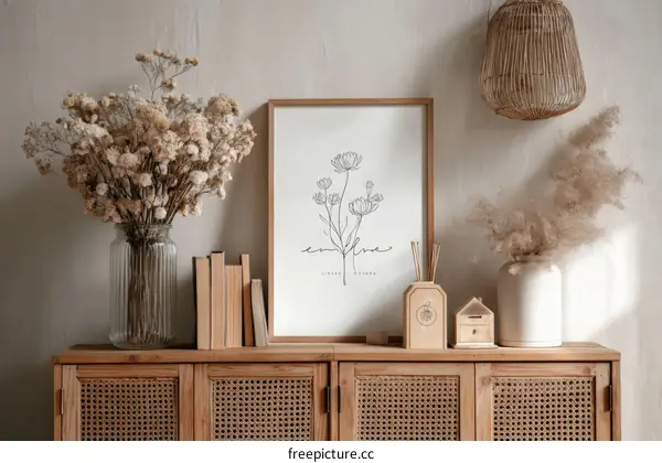 Bohemian Dried Flower Decor Illustration