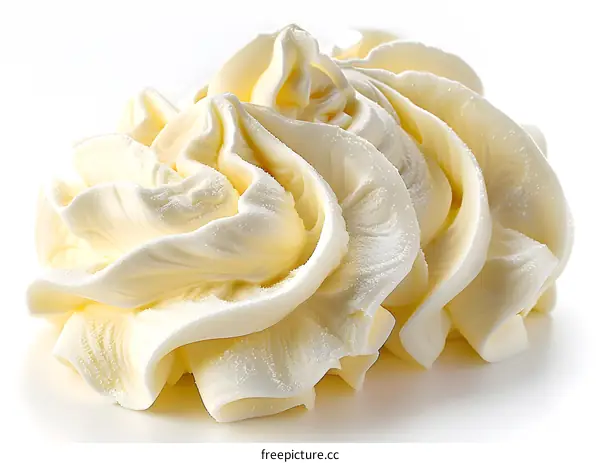 Close-up of Butter Curls on White Background