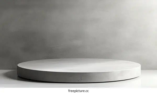 Empty Gray Concrete Display Podium