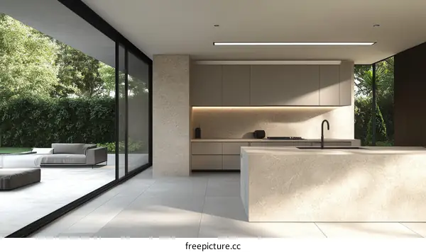 Modern Kitchen with Outdoor View
