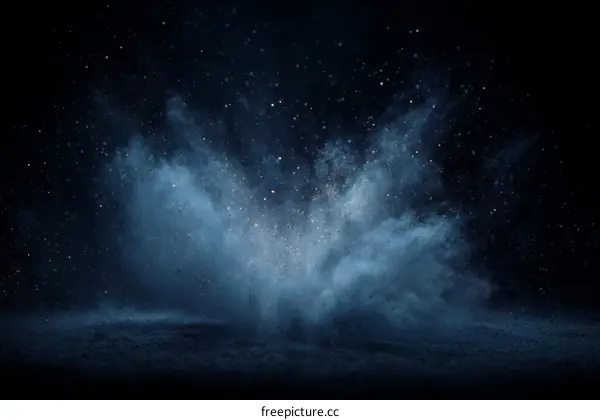 Dark Night Abstract Background with Dust Particles
