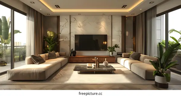 Modern minimalist living room