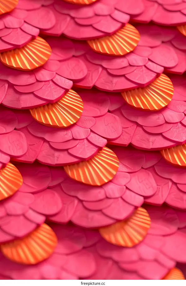 Pink and orange fish scales