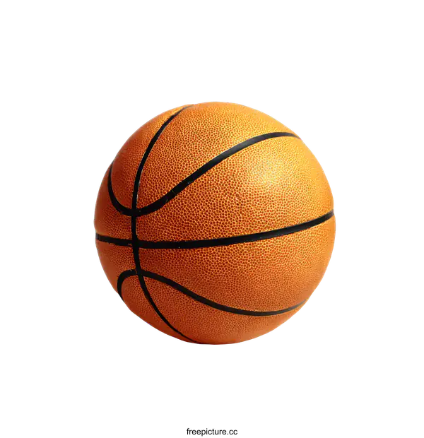 [Transparent Background PNG]Close Up of an Orange Basketball on White Background