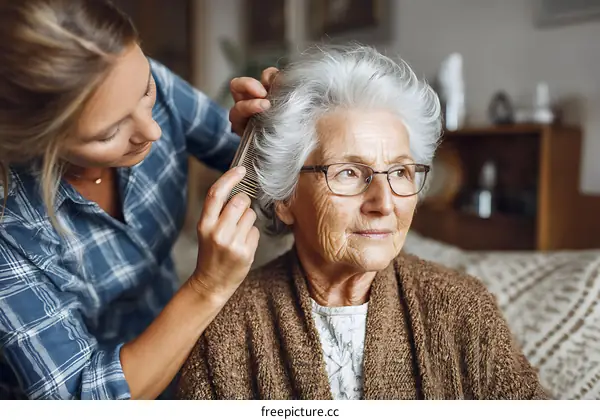 Caring for an Elderly Womans Hair