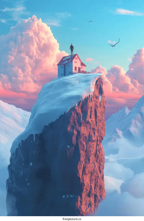 A Tiny House on a Mountain Peak with a Majestic View