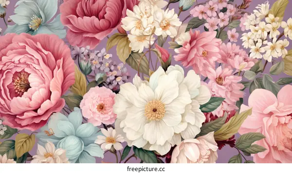 A beautiful painting of various flowers