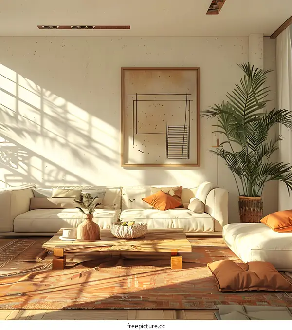 Bright and Airy Scandinavian Living Room Design