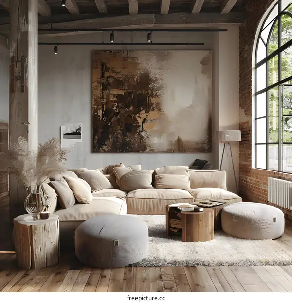 Modern industrial style living room