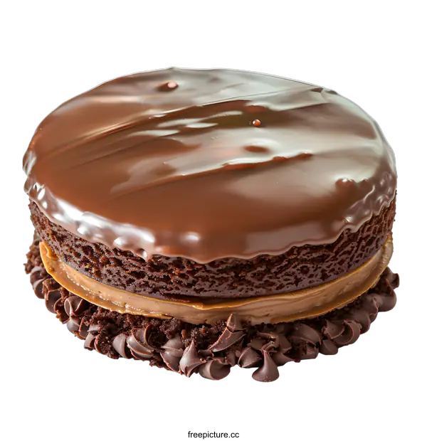 [Transparent Background PNG]Chocolate Fudge Cake Isolated on White