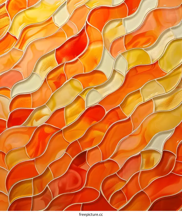 Orange and Yellow Mosaic Tile Pattern