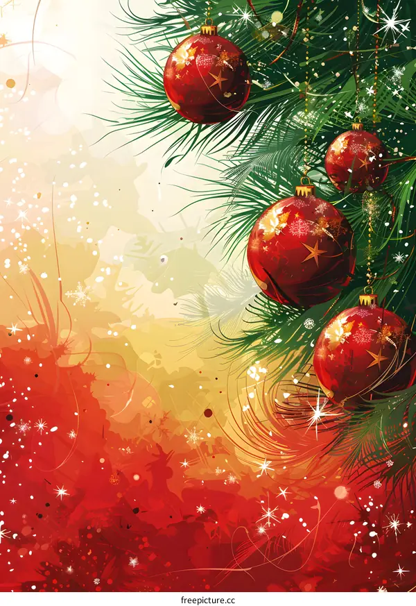 Christmas Tree With Red Balls