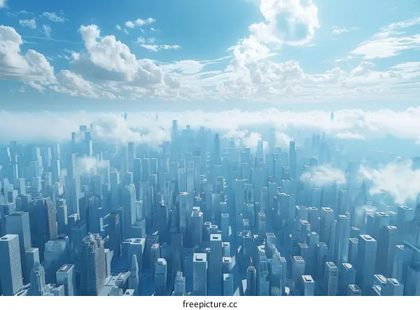 Picturesque City Skyline Featuring Skyscrapers