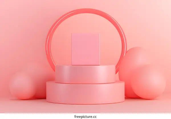 Abstract Geometric Shapes With Pink Color