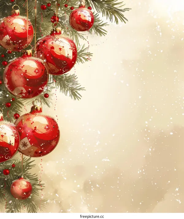 Christmas Decoration with Red and Gold Ornaments