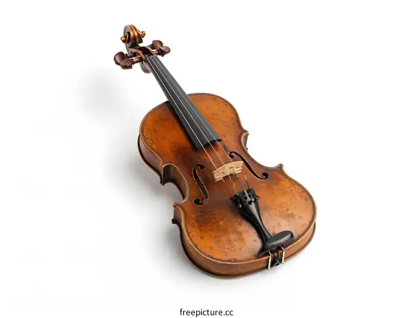 A violin on a white background