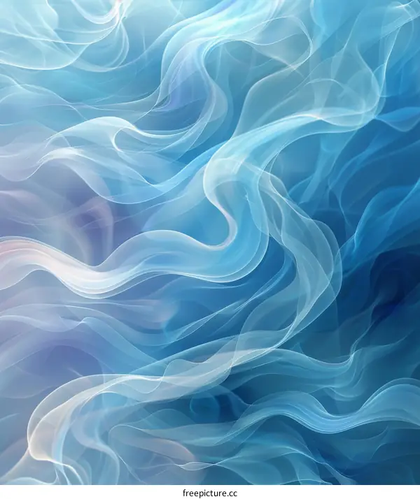 Abstract Blue and White Swirling Line Painting