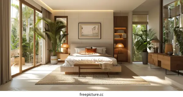 Modern Tropical Bedroom Interior Design