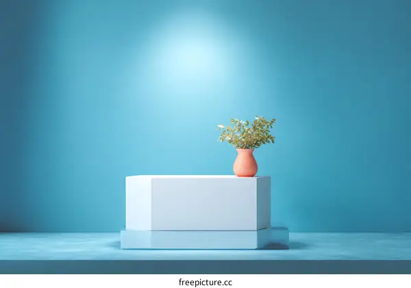 Modern Minimalist Display Podium with Vase