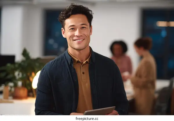 Confident Business Professional Smiling in Office